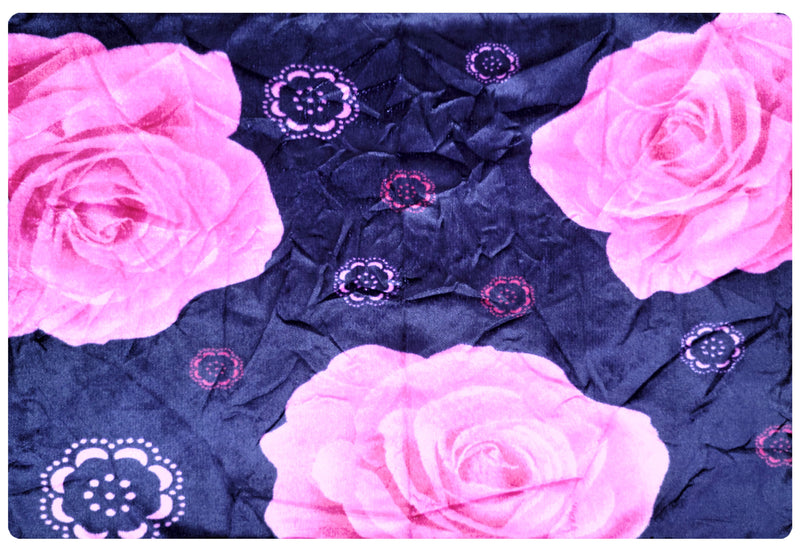 OSAKA 3PC PINK ROSE FLEECE BORREGO BLANKET DOUBLE PLY BLANKET - SUPER SOFT WARM - THICK AND HEAVY PLUSH BLANKET - WITH 2 PILLOW SHAM