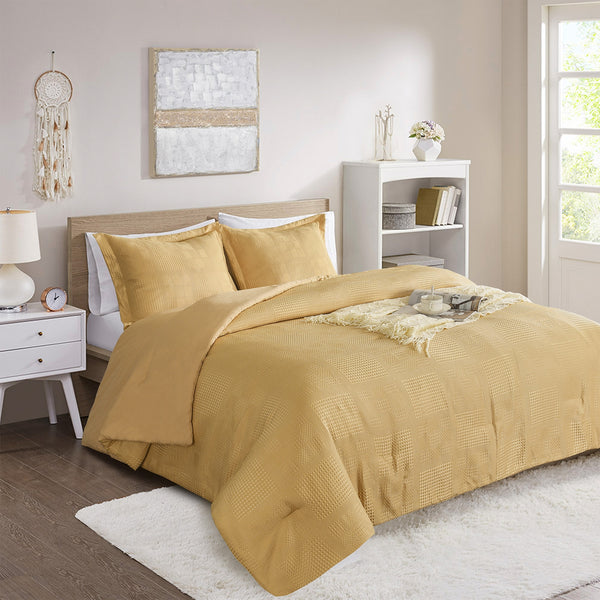 BORYA 3PC TAUPE BEDDING COMFORTER SET. RUFFLE & PATCHWORK, MICROFIBER FABRIC, FADE RESISTANT, SUPER SOFT, BED IN A BAG