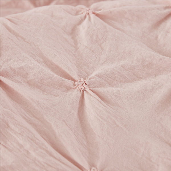 BRIANNA 3PC PINK BEDDING COMFORTER SET. RUFFLE & PATCHWORK, MICROFIBER FABRIC, FADE RESISTANT, SUPER SOFT, BED IN A BAG