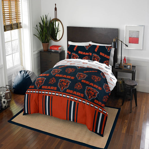 NFL CHICAGO BEARS 5PC COMFORTER SET SUPER SOFT, BREATHABLE, HYPOALLERGENIC, FADE RESISTANT - QUEEN SIZE