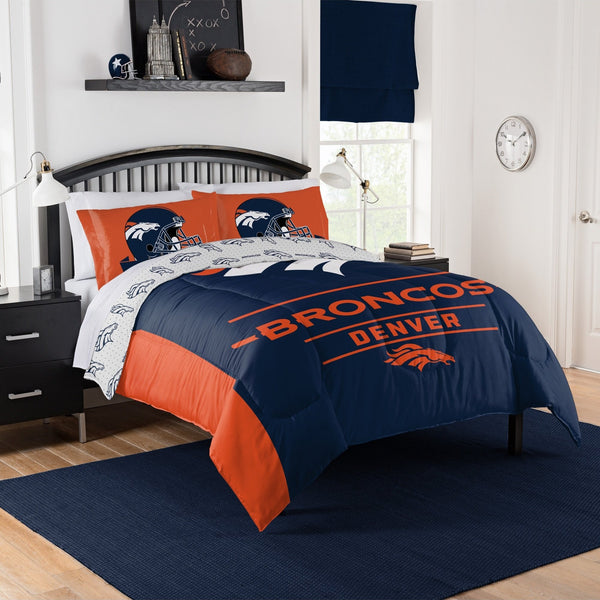 NFL DENVER BRONCOS 3PC COMFORTER SET SUPER SOFT, BREATHABLE, HYPOALLERGENIC, FADE RESISTANT - QUEEN SIZE WITH 2 PILLOW SHAMS