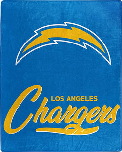 NFL LOS ANGELES CHARGERS RASHCEL THROW BLANKET SUPER SOFT AND COZY WARM. 50X60 INCHES