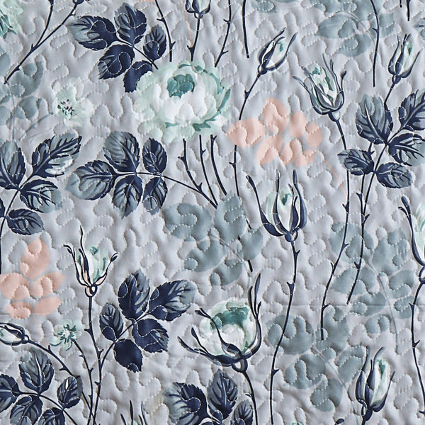 Floral Leaf Gray 3pc Bedspread Quilt Set. Stitch Quilted Coverlet Set, Neutral Solid Quilt Set for Bedroom, Microfiber