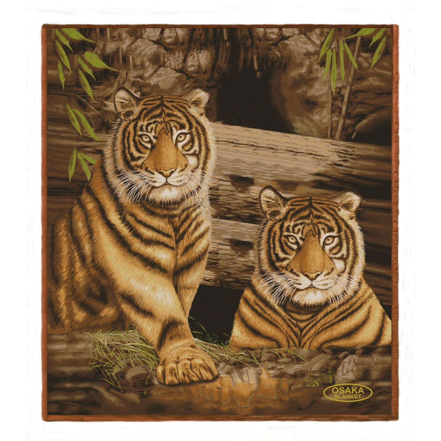 TIGER REVERSIBLE DESIGN 2PLY HEAVY DUTY WEIGHTED BEDDING BLANKETS - MICROFIBER FABRIC, FADE RESISTANT, SUPER SOFT, BED IN A BAG